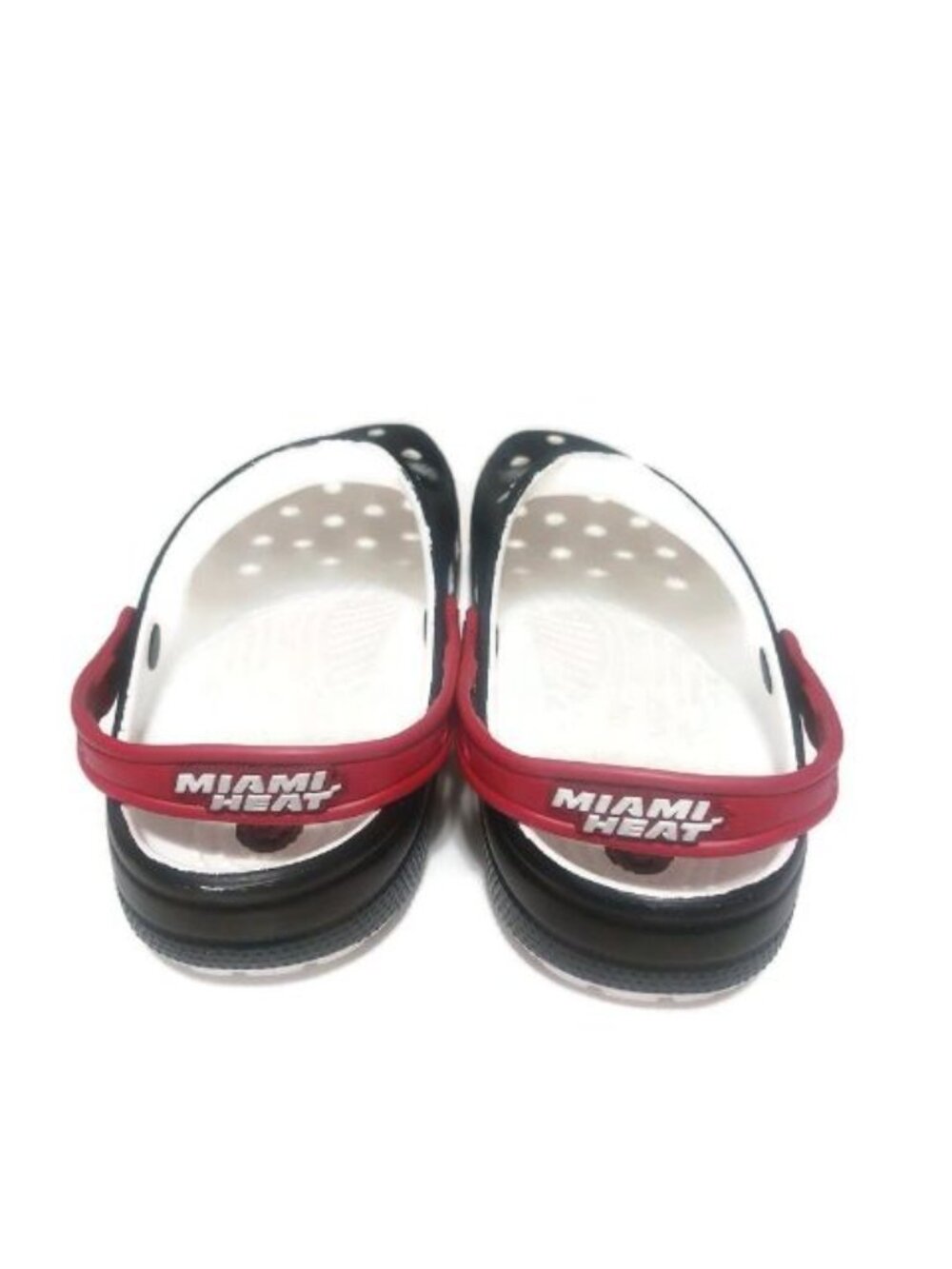 NBA Miami Heat Crocs Classic Clogs Mens Size 13 Black Red White Croslite Sandals - Picture 6 of 8